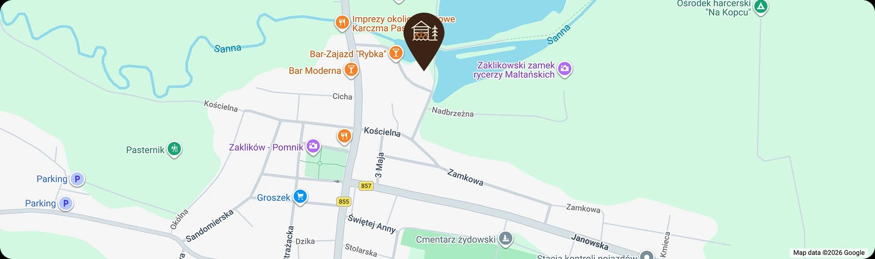 Mapa okolic Młyna nad Sanną
