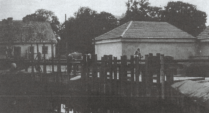 Detal historycznego młyna nad Sanną